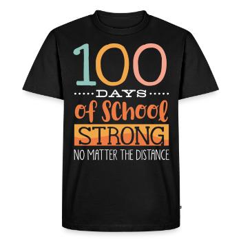 100 days school, 100 days smarter, school - Men's Premium Organic T-Shirt - black - Front - Nico (187cm)