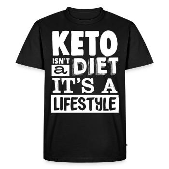 Régime Keto, régime sans glucides, céto - T-shirt Premium bio Homme - noir - Devant - Nico (187cm)