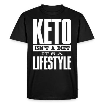 Régime Keto, régime sans glucides, céto - T-shirt Premium bio Homme - noir - Devant - Nico (187cm)