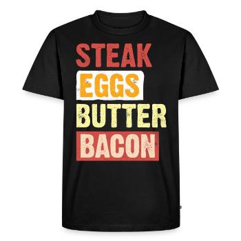 Régime Keto, régime sans glucides, céto - T-shirt Premium bio Homme - noir - Devant - Nico (187cm)