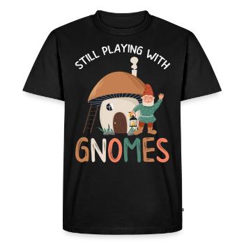 Gnome - Gnome Collecting - Gnome Collector - T-shirt Premium bio Homme - noir - Devant - Nico (187cm)