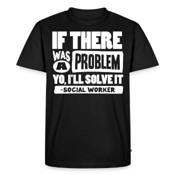 Travailleur social - T-shirt Premium bio Homme - noir - Devant - Nico (187cm)