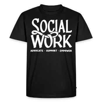 Travailleur social - T-shirt Premium bio Homme - noir - Devant - Nico (187cm)