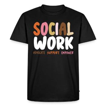 Travailleur social - T-shirt Premium bio Homme - noir - Devant - Nico (187cm)