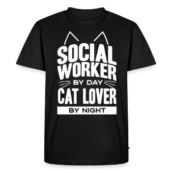 Travailleur social - T-shirt Premium bio Homme - noir - Devant - Nico (187cm)