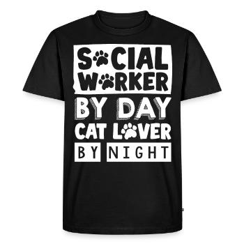 Travailleur social - T-shirt Premium bio Homme - noir - Devant - Nico (187cm)
