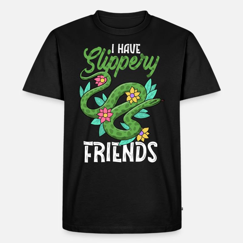 Schlange, Reptil - Schlangen - Männer Premium Bio T-Shirt - Schwarz
