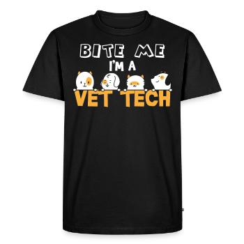 vétérinaire, vétérinaire, vétérinaire - T-shirt Premium bio Homme - noir - Devant - Nico (187cm)