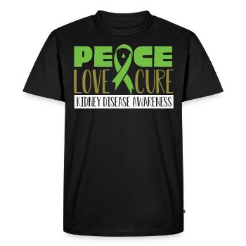 Sensibilisation à la maladie rénale, rénale - T-shirt Premium bio Homme - noir - Devant - Nico (187cm)