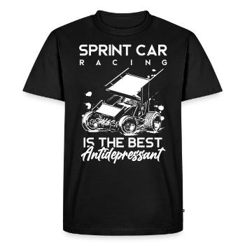 Courses de voitures de sprint, voitures de sprint, courses sur piste de terre - T-shirt Premium bio Homme - noir - Devant - Nico (187cm)