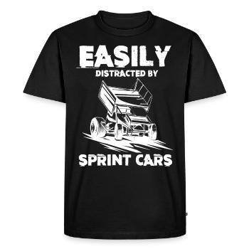 Courses de voitures de sprint, voitures de sprint, courses sur piste de terre - T-shirt Premium bio Homme - noir - Devant - Nico (187cm)