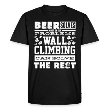 Wall climbers, wall climbers - Men's Premium Organic T-Shirt - black - Front - Nico (187cm)