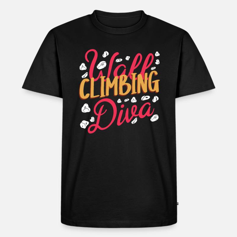 Wandkletterer, Wandklettern - Männer Premium Bio T-Shirt - Schwarz