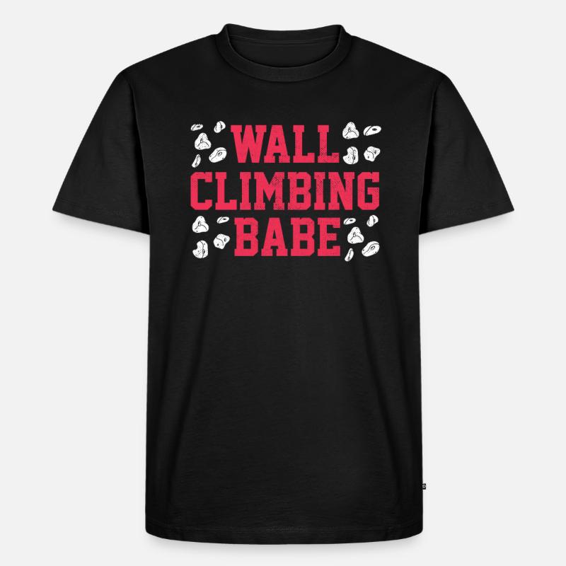 Wandkletterer, Wandklettern - Männer Premium Bio T-Shirt - Schwarz