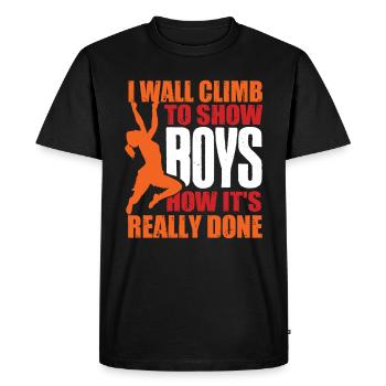 Wall climbers, wall climbers - Men's Premium Organic T-Shirt - black - Front - Nico (187cm)