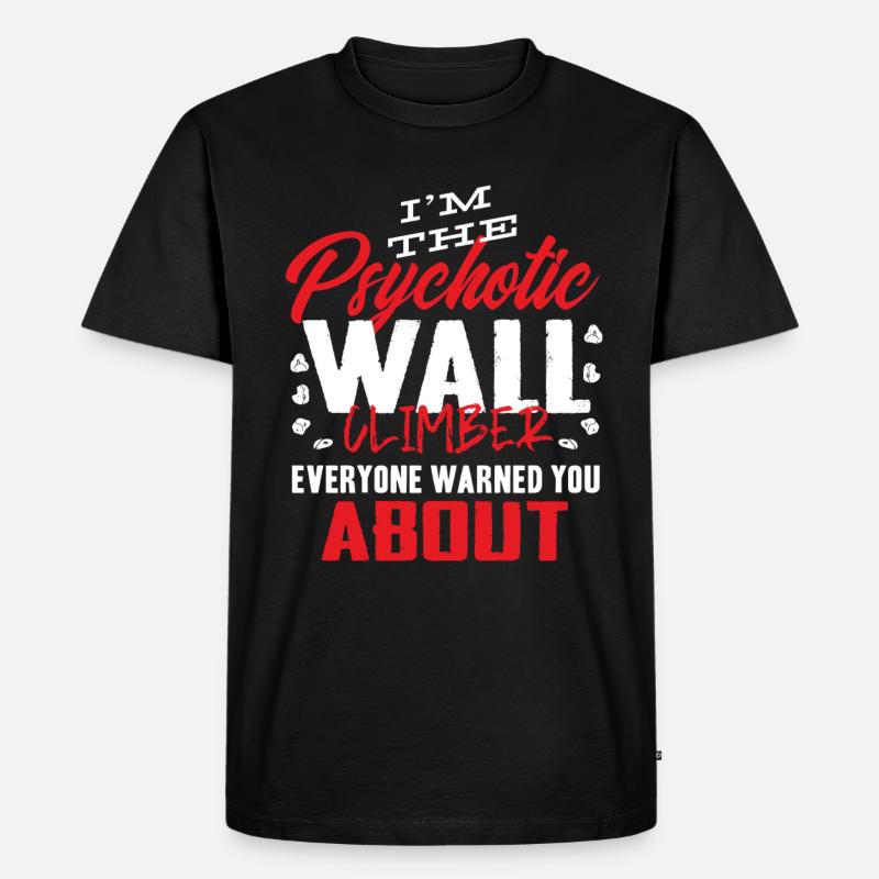 Wandkletterer, Wandklettern - Männer Premium Bio T-Shirt - Schwarz
