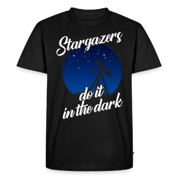 Gaz stellaire, Cosmologie, Astronomie - Jumelles - T-shirt Premium bio Homme - noir - Devant - Nico (187cm)