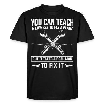 Aircraft mechanic, aircraft mechanic - Men's Premium Organic T-Shirt - black - Front - Nico (187cm)