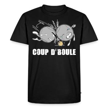 Pétanque Coup de Boule Humour Bouliste - T-shirt Premium bio Homme - noir - Devant - Nico (187cm)