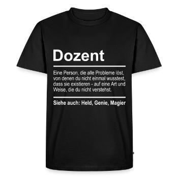 Conférencier - T-shirt Premium bio Homme - noir - Devant - Nico (187cm)