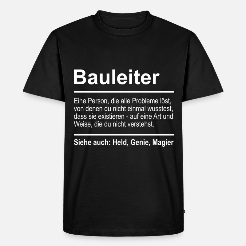 Bauleiter - Männer Premium Bio T-Shirt - Schwarz