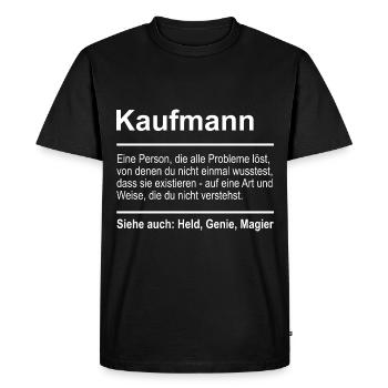 Commerçant - T-shirt Premium bio Homme - noir - Devant - Nico (187cm)
