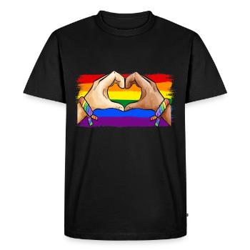 Journée mondiale des réfugiés Droits de l'homme Lutte contre le racisme E. - T-shirt Premium bio Homme - noir - Devant - Nico (187cm)