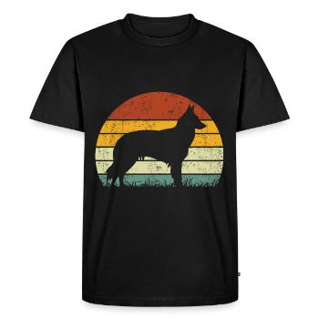 Belgian Groenendael Vintage Retro - Men's Premium Organic T-Shirt - black - Front - Nico (187cm)