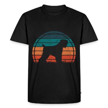 Black Russian Terrier Vintage Silhouette - Men's Premium Organic T-Shirt - black - Front - Nico (187cm)