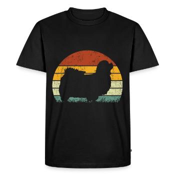 Epagneul Tibétain Chien Vintage Rétro - T-shirt Premium bio Homme - noir - Devant - Nico (187cm)