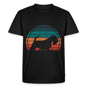 Sealyham Terrier Dog Vintage Retro - Men's Premium Organic T-Shirt - black - Front - Nico (187cm)
