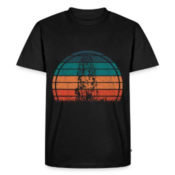 Field Spaniel Dog Vintage Retro - T-shirt Premium bio Homme - noir - Devant - Nico (187cm)