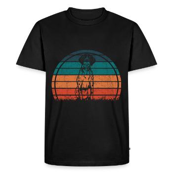 Chien allemand à poil dur Vintage Rétro - T-shirt Premium bio Homme - noir - Devant - Nico (187cm)