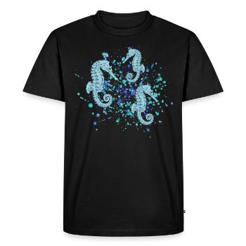 Seahorse - Men's Premium Organic T-Shirt - black - Front - Nico (187cm)