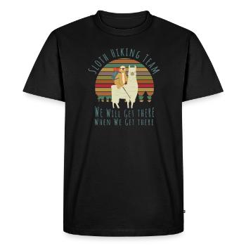 Équipe de randonnée paresseuse Faultier Wandern Lama - T-shirt Premium bio Homme - noir - Devant - Nico (187cm)