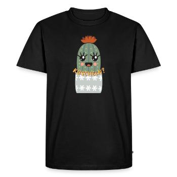 Cuddling? Cactus | Press Hug Sweet Cuddly - Men's Premium Organic T-Shirt - black - Front - Nico (187cm)