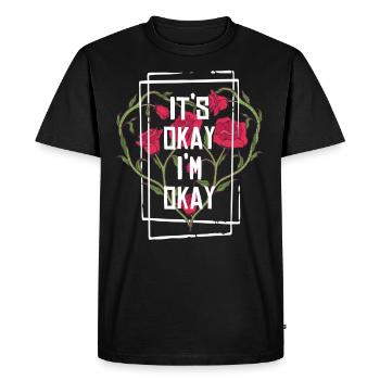 is okay I'm okay saying rose heart frame - Men's Premium Organic T-Shirt - black - Front - Nico (187cm)