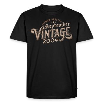 Birthday September 2004 Gift September 2004 - Men's Premium Organic T-Shirt - black - Front - Nico (187cm)