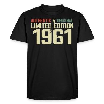 1961 Birthday Gift 1961 Vintage 1961 Retro - Men's Premium Organic T-Shirt - black - Front - Nico (187cm)