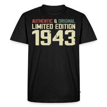 1943 Cadeau Anniversaire 1943 Vintage 1943 Rétro - T-shirt Premium bio Homme - noir - Devant - Nico (187cm)