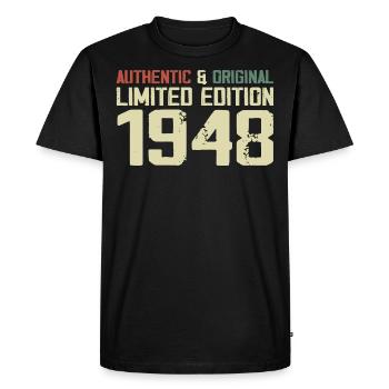 1948 Cadeau Anniversaire 1948 Vintage 1948 Rétro - T-shirt Premium bio Homme - noir - Devant - Nico (187cm)