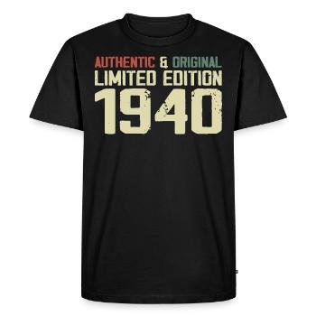 1940 Cadeau Anniversaire 1940 Vintage 1940 Rétro - T-shirt Premium bio Homme - noir - Devant - Nico (187cm)
