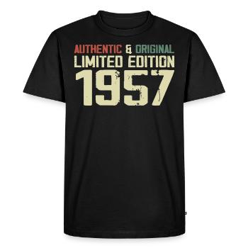 1957 Cadeau Anniversaire 1957 Vintage 1957 Rétro - T-shirt Premium bio Homme - noir - Devant - Nico (187cm)