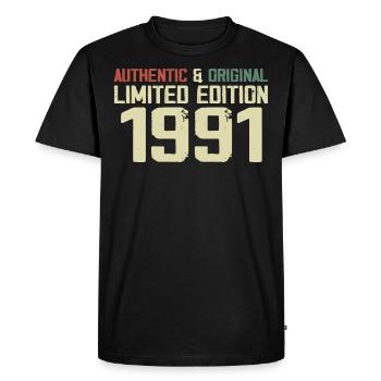 1991 Cadeau Anniversaire 1991 Vintage 1991 Rétro - T-shirt Premium bio Homme - noir - Devant - Nico (187cm)