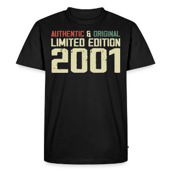 2001 Birthday Gift 2001 Vintage 2001 Retro - Men's Premium Organic T-Shirt - black - Front - Nico (187cm)