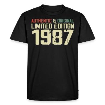 1987 Birthday Gift 1987 Vintage 1987 Retro - Men's Premium Organic T-Shirt - black - Front - Nico (187cm)