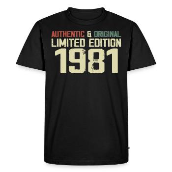 1981 Cadeau Anniversaire 1981 Vintage 1981 Rétro - T-shirt Premium bio Homme - noir - Devant - Nico (187cm)