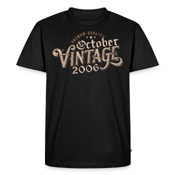 October Birthday Gift | Born in October 2006 - Men's Premium Organic T-Shirt - black - Front - Nico (187cm)