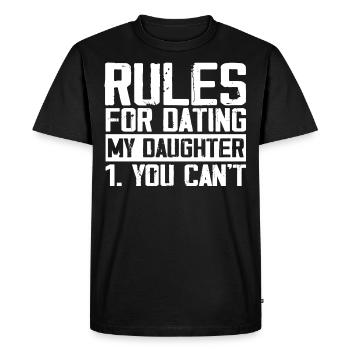 Rules for dating my daughter - T-shirt Premium bio Homme - noir - Devant - Nico (187cm)