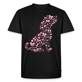 Cute Pink Dog Bow Cute Gift - Men's Premium Organic T-Shirt - black - Front - Nico (187cm)